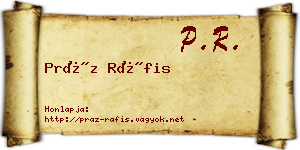 Práz Ráfis névjegykártya